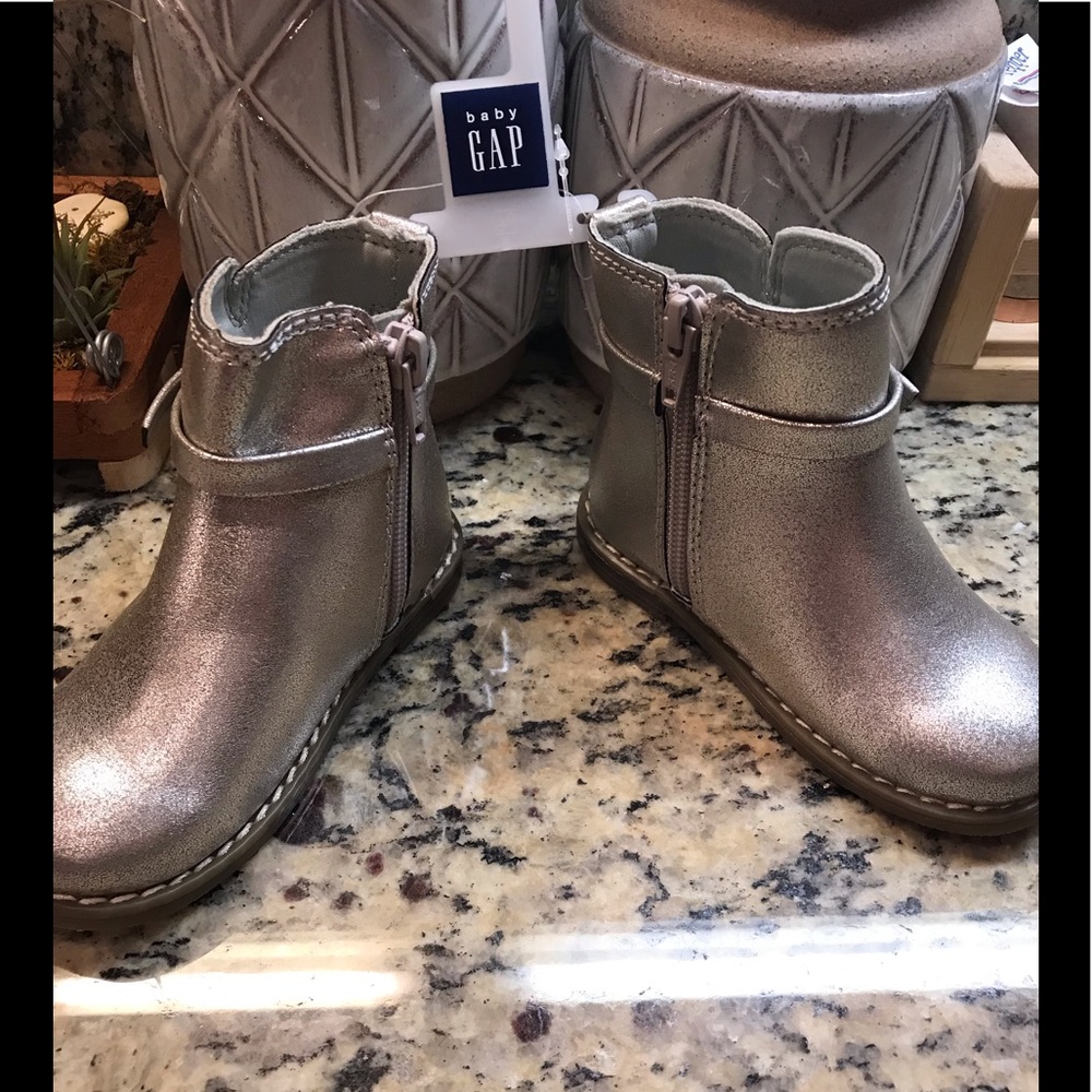 GAP METALLIC BOW TODDLER BOOTS NEW - Picture 2 of 8